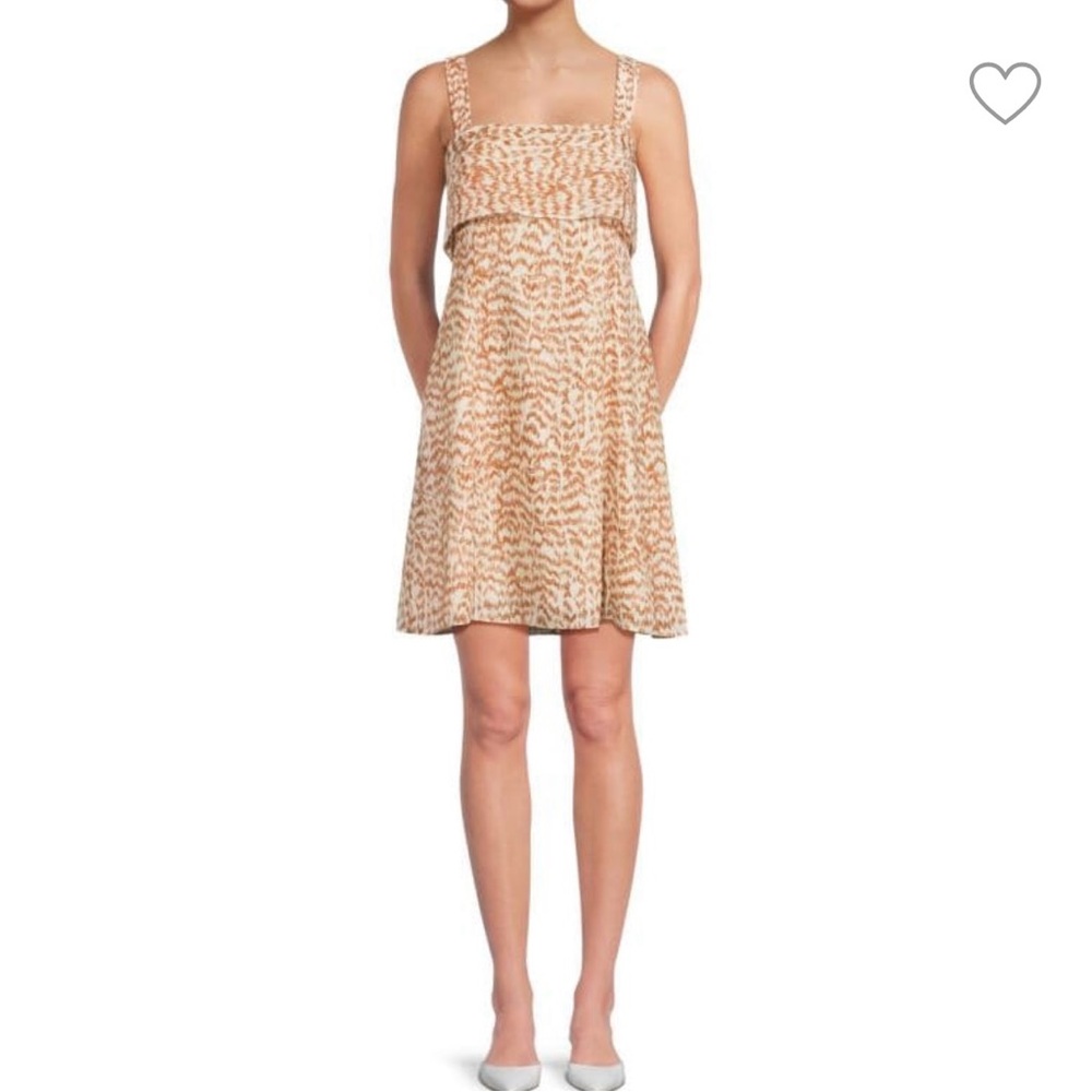 NWT Theory mini a-line dress size 12 reg $345 in Red Multi Desert Lawn